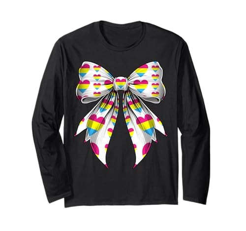 Coquette Bow Pansexual Pride Pan Flagge Herz LGBTQ Mädchen Mama Langarmshirt Coquette Bow Pansexual Pride Pan Flagge Herz LGBTQ Mädchen Mama Langarmshirt von Coquette Ribbon Bow Pansexual LGBTQ Pride Gifts