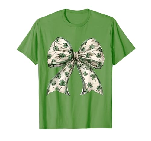 Coquette St. Patrick's Day Schleife Kleeblatt Lucky Irish Men Women T-Shirt von Coquette St Patrick's Day Bow Shirt