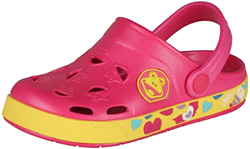Coqui Kids Froggy Clog-Light Fuchsia/Yellow-26/27 von Coqui