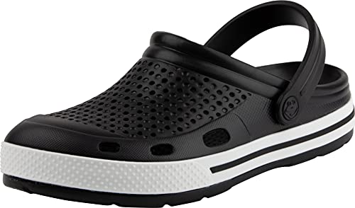 Coqui Lindo Clog Unisex Freizeitclog Gartenclog Hausschuhe Black/White EUR 43 von Coqui