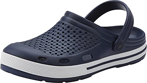 Coqui Lindo Clog Unisex Freizeitclog Gartenclog Hausschuhe Navy/White/Navy EUR 41 von Coqui
