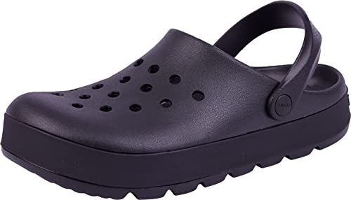 Coqui Niko Platform Clogs Classic Pantoletten Freizeit Pantoffeln Hausschuhe Gartenschuhe für Herren (Black/Black, eu_Footwear_Size_System, Adult, Men, Numeric, medium, Numeric_45) von Coqui