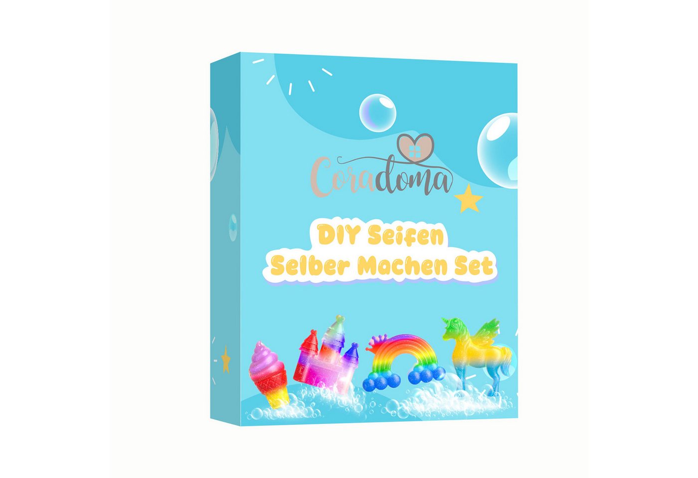Coradoma Handseife Seife Selber Machen Set für Kinder Seifenherstellung Seifenblock DIY, Soap Lab Geschenk von Coradoma