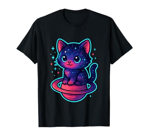 Ring für Kinder und Katzenfamilien mit Galaxie-Motiv auf dem Planeten T-Shirt Ring für Kinder und Katzenfamilien mit Galaxie-Motiv auf dem Planeten T-Shirt von Coral Cosmos Cats Studio for Kids and Cat Families