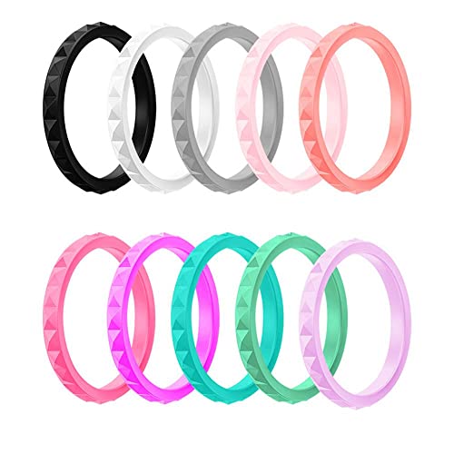 Corato 3mm Silikon Hochzeit Ring für Frauen Damen Bunt Schlicht Ring Set für Reisen, Arbeit oder Sport Größe 59 Corato 3mm Silikon Hochzeit Ring für Frauen Damen Bunt Schlicht Ring Set für Reisen, Arbeit oder Sport Größe 59 von Corato