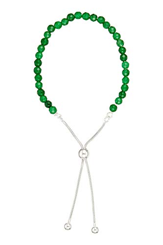 Córdoba Jewels Armband aus 925er Sterlingsilber mit Halbedelstein im eleganten Smaragddesign von Córdoba Jewels