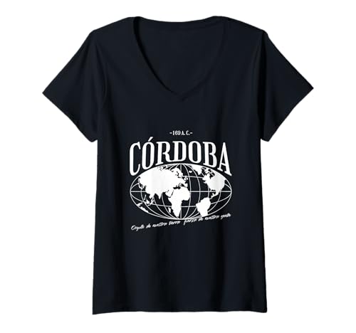 Damen Cordoba Heimat Stolz T-Shirt mit V-Ausschnitt von Cordobesen Spruch Liebe Geschenkidee