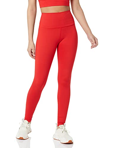 Core 10 Damen Bequeme Yoga-Leggings hohe Taille volle Länge 68,6 cm, Kräftiges Mohnrot, S von Core 10