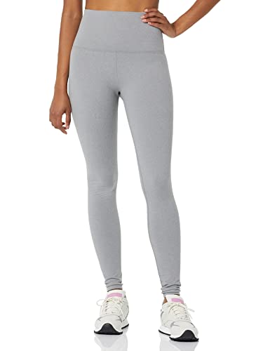 Core 10 Damen Bequeme Yoga-Leggings hohe Taille volle Länge 68,6 cm, Mittelgrau Meliert, L von Core 10