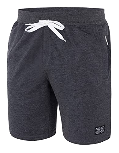 Core Department Kurze Hose Herren I Herren Shorts I Bermuda Shorts Herren mit Seitentaschen und Reißverschluss und Tunnelzug I Herren Shorts für Heim und Freizeit Grau - Graphit Gr. XXL von Core Department