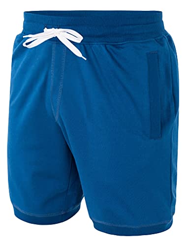Core Department Kurze Shorts Herren I Bermuda Shorts Herren mit Seitentaschen und und Tunnelzug I Kurze Hosen Herren für Heim und Freizeit Blau Gr. 6XL von Core Department