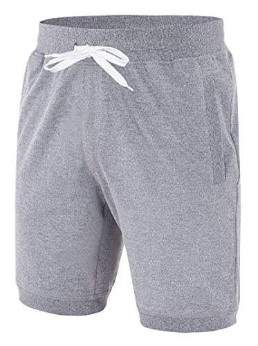 Core Department Kurze Shorts Herren I Bermuda Shorts Herren mit Seitentaschen und und Tunnelzug I Kurze Hosen Herren für Heim und Freizeit Grau Gr. 6XL von Core Department