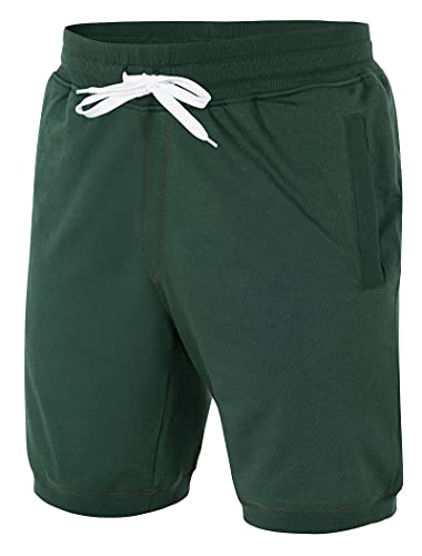 Core Department Kurze Shorts Herren I Bermuda Shorts Herren mit Seitentaschen und und Tunnelzug I Kurze Hosen Herren für Heim und Freizeit Grün Gr. 5XL von Core Department