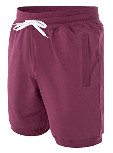 Core Department Kurze Shorts Herren I Bermuda Shorts Herren mit Seitentaschen und und Tunnelzug I Kurze Hosen Herren für Heim und Freizeit Rot - Weinrot Gr. L Core Department Kurze Shorts Herren I Bermuda Shorts Herren mit Seitentaschen und und Tunnelzug I Kurze Hosen Herren für Heim und Freizeit Rot - Weinrot Gr. L von Core Department