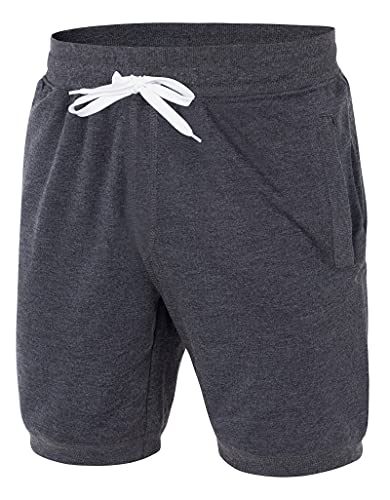 Core Department Kurze Shorts Herren I Bermuda Shorts Herren mit Seitentaschen und und Tunnelzug I Kurze Hosen Herren für Heim und Freizeit grau - Graphit Gr. 5XL von Core Department