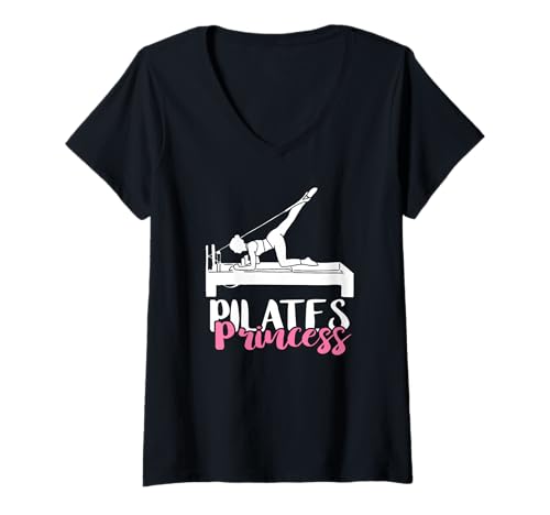 Damen Pilates Princess Fitness Instructor Workout Übung Pilates T-Shirt mit V-Ausschnitt Damen Pilates Princess Fitness Instructor Workout Übung Pilates T-Shirt mit V-Ausschnitt von Core Muscles Workout Pilates Exercise