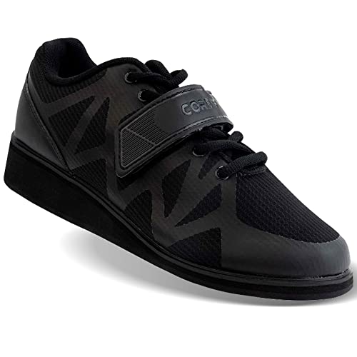 Core Gewichtheberschuhe, Powerlifting Schuhe, Gewichtheberschuhe für Herren und Damen, Shoes for Weightlifting and Bodybuilding, Squat Schuhe, Gewichtheber Schuhe, Kreuzheben Schuhe Schwarz 43 EU von CORE