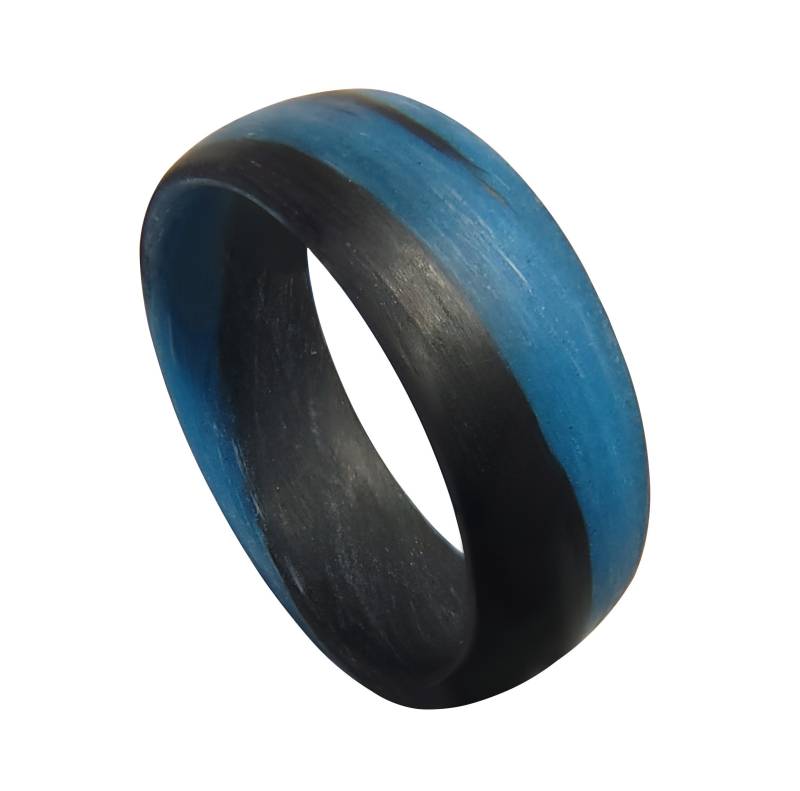 Blau Und Schwarz Marmorierter Glühen Ring von CoreCarbonRings