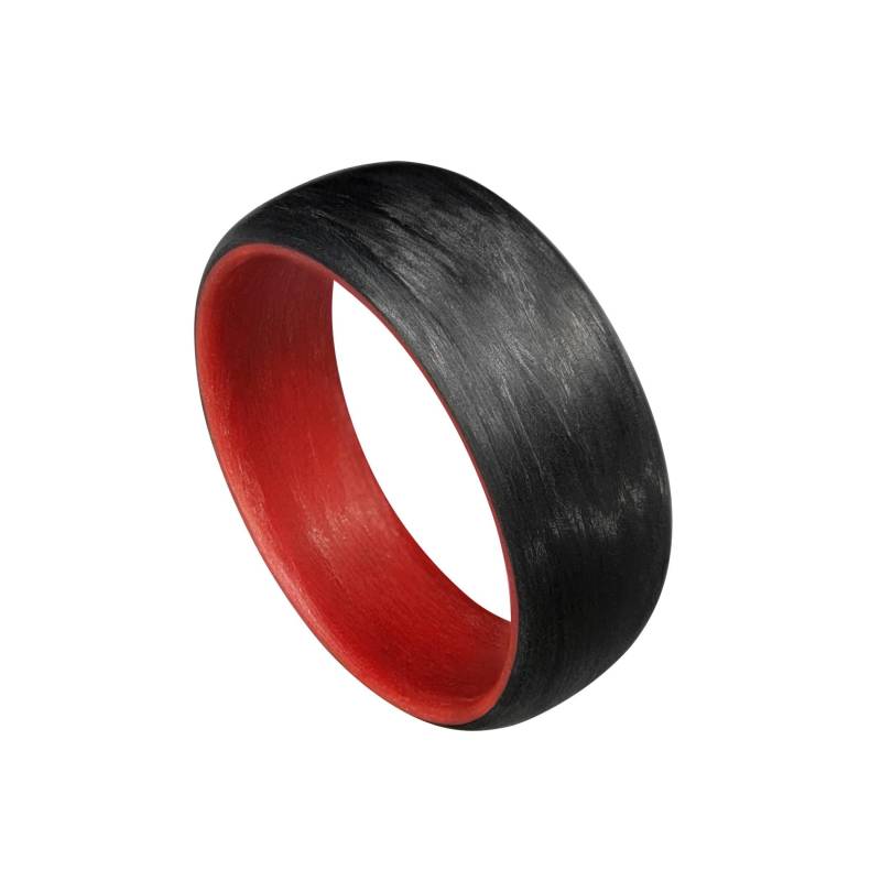 Herren Oder Damen Kohlefaser Ring - Handgefertigt Leichtgewicht Schwarzes Band Mit Rotem Interieur Benutzerdefinierte Bandbreiten von CoreCarbonRings