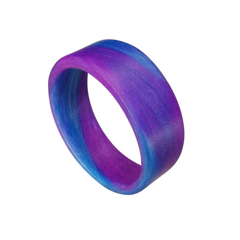Herren Oder Damen Lila Und Blau Swirl Glow Ring - Handgefertigt Glowing Innen/Außen Benutzerdefinierte Bandbreiten von CoreCarbonRings