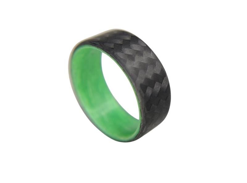 Kohlefaser Köper Grün Glow Ring von CoreCarbonRings