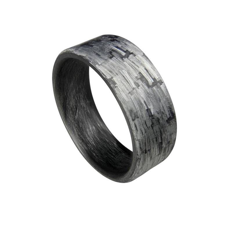 Texalium Silber Ring Mit Schwarzem Kohlenstoff Im Inneren von CoreCarbonRings