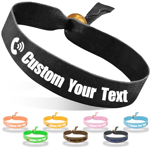 Coregiftr Personalisierte einstellbare Stoffarmbänder - Einweg-Polyester-Armband - perfekt für Veranstaltungen, Konzerte, Clubs und Partys von Coregiftr