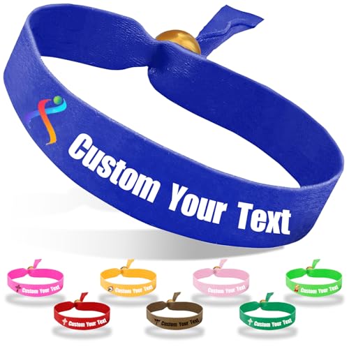 Coregiftr Personalisierte einstellbare Stoffarmbänder - Einweg-Polyester-Armband - perfekt für Veranstaltungen, Konzerte, Clubs und Partys von Coregiftr