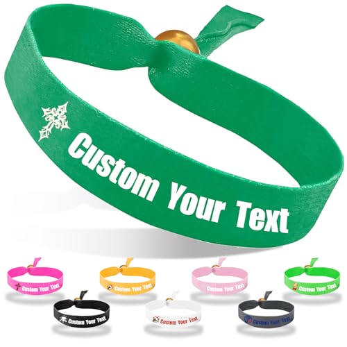 Coregiftr Personalisierte einstellbare Stoffarmbänder - Einweg-Polyester-Armband - perfekt für Veranstaltungen, Konzerte, Clubs und Partys von Coregiftr