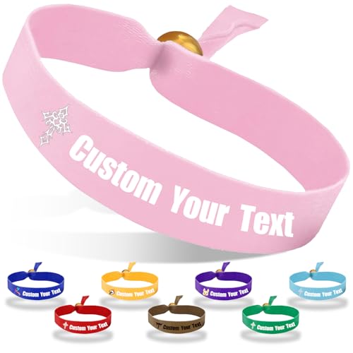 Coregiftr Personalisierte einstellbare Stoffarmbänder - Einweg-Polyester-Armband - perfekt für Veranstaltungen, Konzerte, Clubs und Partys von Coregiftr