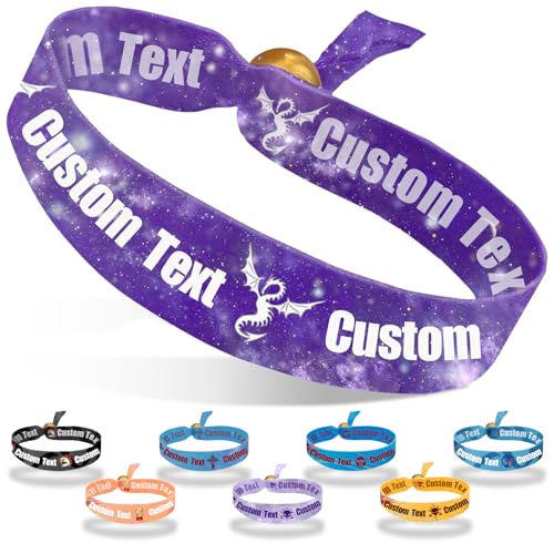 Coregiftr Personalisierte einstellbare Stoffarmbänder - Einweg-Polyester-Armband - perfekt für Veranstaltungen, Konzerte, Clubs und Partys von Coregiftr