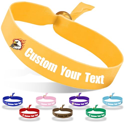 Coregiftr Personalisierte einstellbare Stoffarmbänder - Einweg-Polyester-Armband - perfekt für Veranstaltungen, Konzerte, Clubs und Partys von Coregiftr