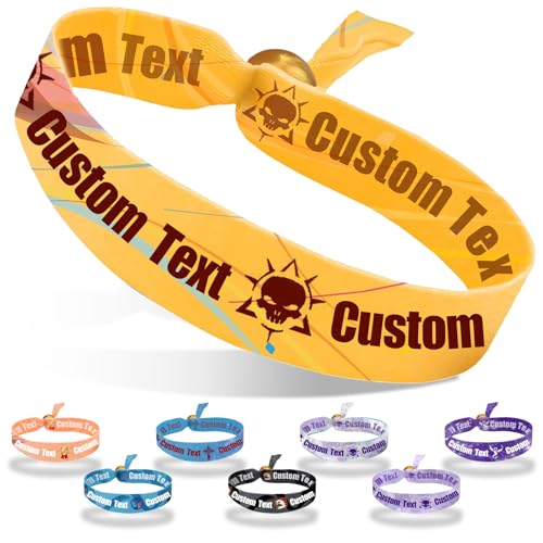 Coregiftr Personalisierte einstellbare Stoffarmbänder - Einweg-Polyester-Armband - perfekt für Veranstaltungen, Konzerte, Clubs und Partys von Coregiftr