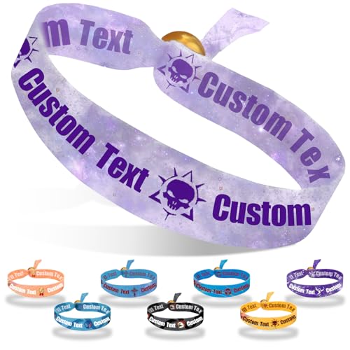 Coregiftr Personalisierte einstellbare Stoffarmbänder - Einweg-Polyester-Armband - perfekt für Veranstaltungen, Konzerte, Clubs und Partys von Coregiftr