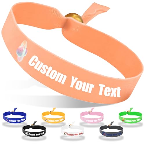 Coregiftr Personalisierte einstellbare Stoffarmbänder - Einweg-Polyester-Armband - perfekt für Veranstaltungen, Konzerte, Clubs und Partys von Coregiftr
