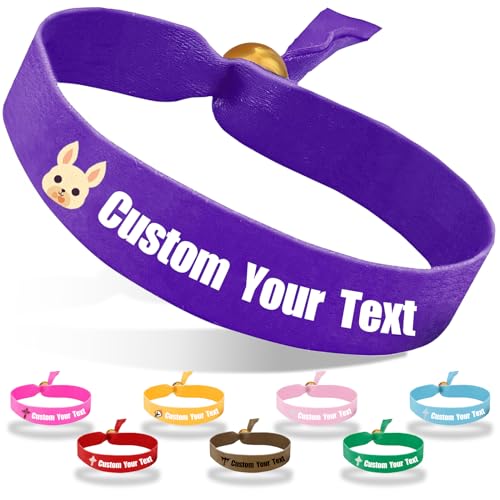 Coregiftr Personalisierte einstellbare Stoffarmbänder - Einweg-Polyester-Armband - perfekt für Veranstaltungen, Konzerte, Clubs und Partys von Coregiftr