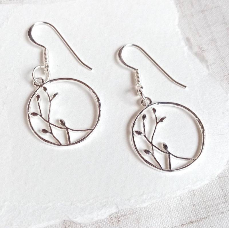 Ohrringe Blüten, Blatt Anhänger, Sterlingsilber, Schmuck Geschenke Für Frauen, Mandala, Nickelfrei von CoresBijoux