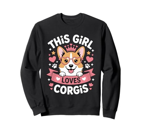 Dieses Mädchen liebt Corgis Girls Corgi Lover Sweatshirt Dieses Mädchen liebt Corgis Girls Corgi Lover Sweatshirt von Corgi Designs for Girls Who Love Cute Dogs