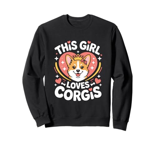 Dieses Mädchen liebt Corgis Girls Corgi Lover Sweatshirt Dieses Mädchen liebt Corgis Girls Corgi Lover Sweatshirt von Corgi Designs for Girls Who Love Cute Dogs