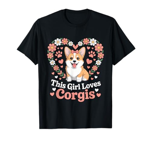 Dieses Mädchen liebt Corgis Girls Corgi Lover T-Shirt Dieses Mädchen liebt Corgis Girls Corgi Lover T-Shirt von Corgi Designs for Girls Who Love Cute Dogs