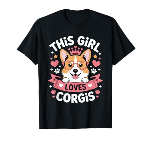 Dieses Mädchen liebt Corgis Girls Corgi Lover T-Shirt Dieses Mädchen liebt Corgis Girls Corgi Lover T-Shirt von Corgi Designs for Girls Who Love Cute Dogs