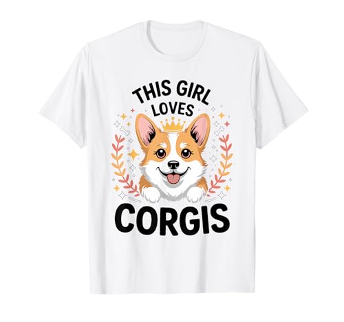 Dieses Mädchen liebt Corgis Girls Corgi Lover T-Shirt Dieses Mädchen liebt Corgis Girls Corgi Lover T-Shirt von Corgi Designs for Girls Who Love Cute Dogs