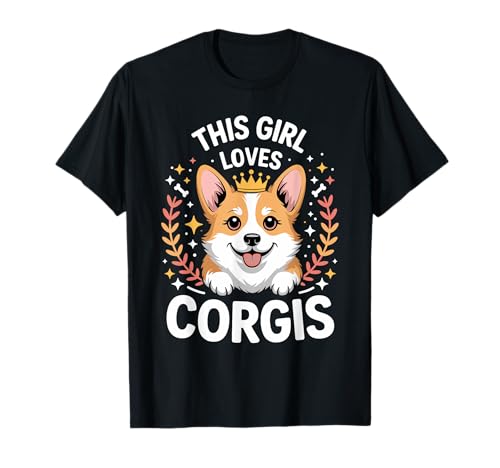 Dieses Mädchen liebt Corgis Girls Corgi Lover T-Shirt Dieses Mädchen liebt Corgis Girls Corgi Lover T-Shirt von Corgi Designs for Girls Who Love Cute Dogs