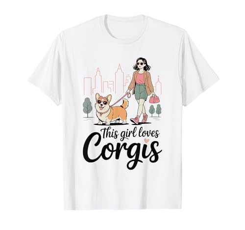 Dieses Mädchen liebt Corgis Girls Corgi Lover T-Shirt Dieses Mädchen liebt Corgis Girls Corgi Lover T-Shirt von Corgi Designs for Girls Who Love Cute Dogs