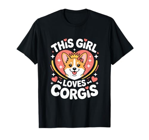 Dieses Mädchen liebt Corgis Girls Corgi Lover T-Shirt Dieses Mädchen liebt Corgis Girls Corgi Lover T-Shirt von Corgi Designs for Girls Who Love Cute Dogs