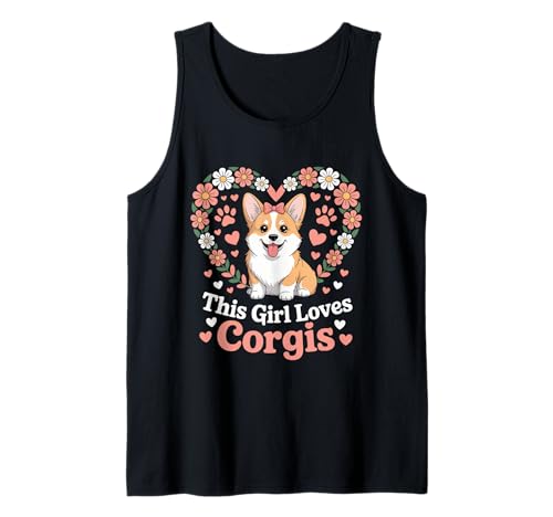 Dieses Mädchen liebt Corgis Girls Corgi Lover Tank Top Dieses Mädchen liebt Corgis Girls Corgi Lover Tank Top von Corgi Designs for Girls Who Love Cute Dogs