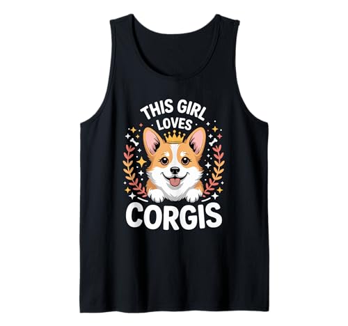 Dieses Mädchen liebt Corgis Girls Corgi Lover Tank Top Dieses Mädchen liebt Corgis Girls Corgi Lover Tank Top von Corgi Designs for Girls Who Love Cute Dogs