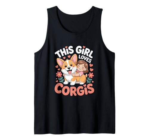 Dieses Mädchen liebt Corgis Girls Corgi Lover Tank Top Dieses Mädchen liebt Corgis Girls Corgi Lover Tank Top von Corgi Designs for Girls Who Love Cute Dogs
