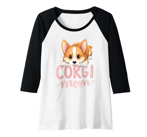 Damen Corgi Mama Hund Welsh Corgi Mama Süßer Welpe Raglan Damen Corgi Mama Hund Welsh Corgi Mama Süßer Welpe Raglan von Corgi Fun Designs
