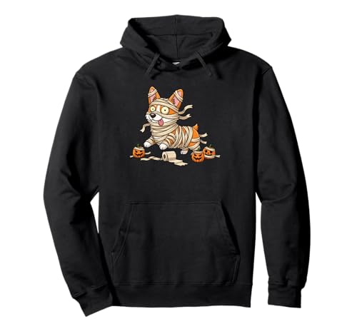 Lustiger Corgi Mummy Kürbis Halloween Kinder Herren Damen Pullover Hoodie von Corgi Lovers Cute Halloween Outfits for Boy Girl